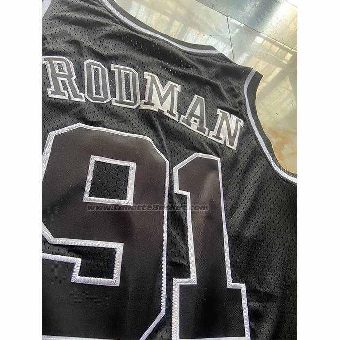 Maglia Chicago Bulls Dennis Rodman No 91 Mitchell & Ness 1996-97 Nero1